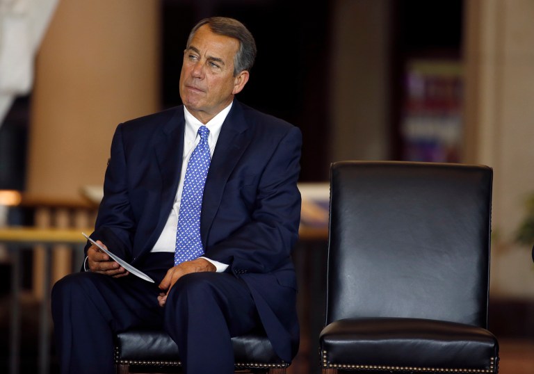A conservative Tea Party group accused former House Speaker John Boehner of being a bitter retiree without much class. (AP Photo/Alex Brandon)