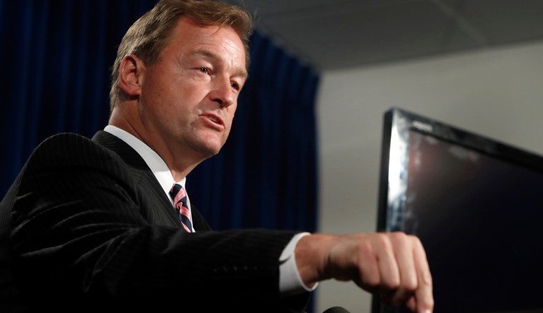 Heller votes with President Trump around 90 percent of the time, and ultimately voted for the party's legislation to repeal and replace Obamacare. (Steve Marcus/Las Vegas Sun via AP)