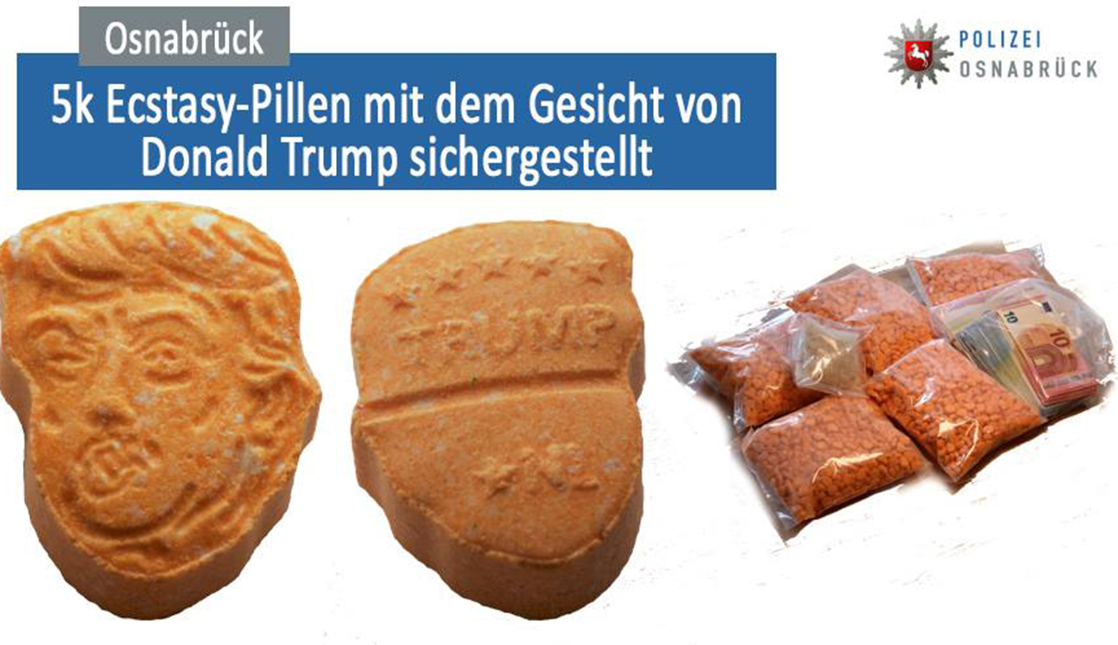 German police seize ecstasy pills shaped like Trump’s head
