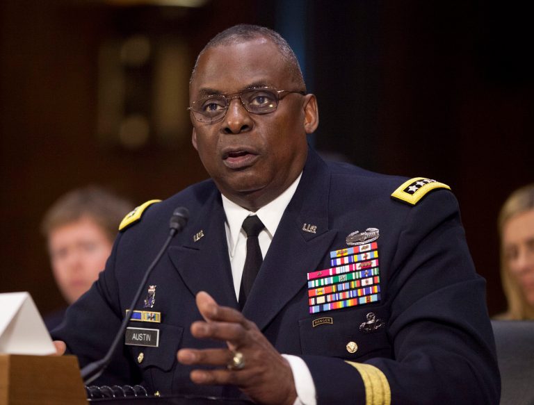 Central Command Commander Gen. Lloyd Austin, testifies on Capitol Hill in Washington, Wednesday, Sept. 16. (AP Photo/Pablo Martinez Monsivais)