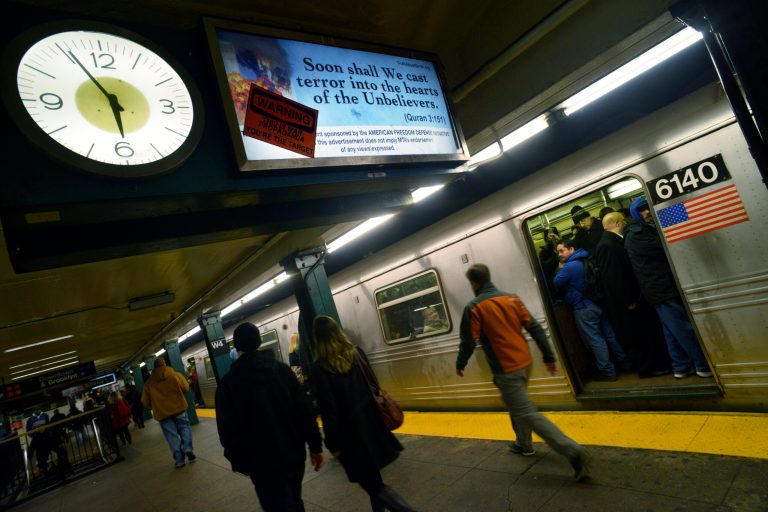 In 2012, a judge in New York ruled that MTA could not block ads advocating a harder line against Islamic violence. (AP Photo)Â 
