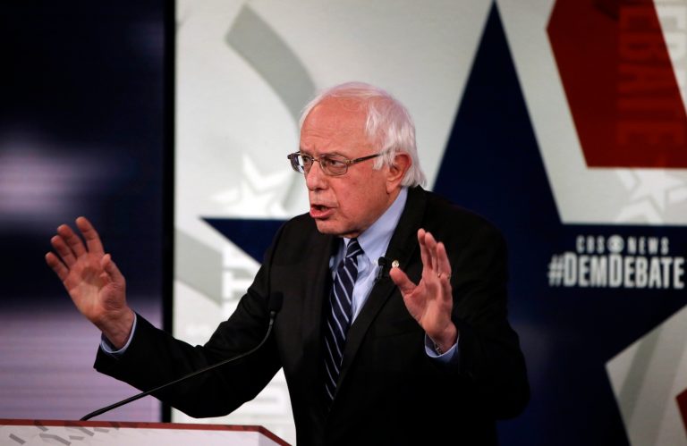 Democratic presidential candidate Sen. Bernie SandersÂ argued that climate change is a bigger threat to the world as a whole than terrorism. (AP Photo/Charlie Neibergall)