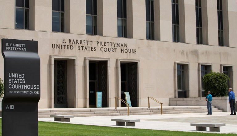 Nathan Michael Smith, a former Army intelligence analyst, filed a suit last year claiming President Obama was illegally fighting Islamic State terrorists without congressional authorization. His case is being heard in the U.S. Court of Appeals for the D.C. Circuit. (AP Photo/ Evan Vucci)