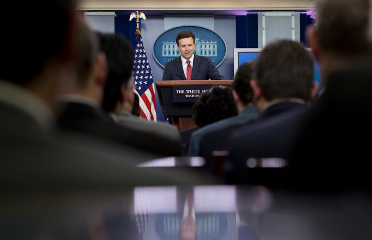His May 27 visit to the site of the world’s first nuclear bombing will —œhighlight the remarkable transformation in the relationship between Japan and the United States,—&pound; Earnest said. (AP Photo/Carolyn Kaster)