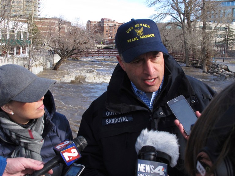 Nevada Gov. Brian Sandoval was not open to the idea, saying the meeting was not the beginning of a negotiation with regard to Yucca. (AP Photo/Scott Sonner)