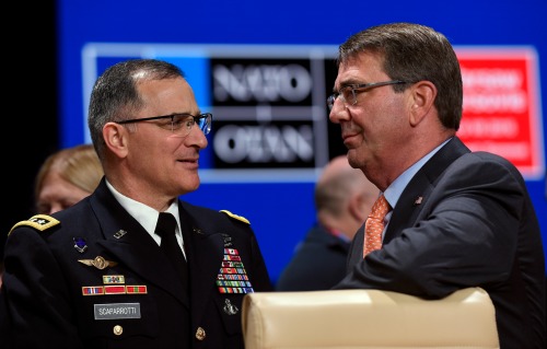 Army Gen. Curtis Scaparrotti says he regularly discusses paying their share with member countries. (AP Photo/Susan Walsh)