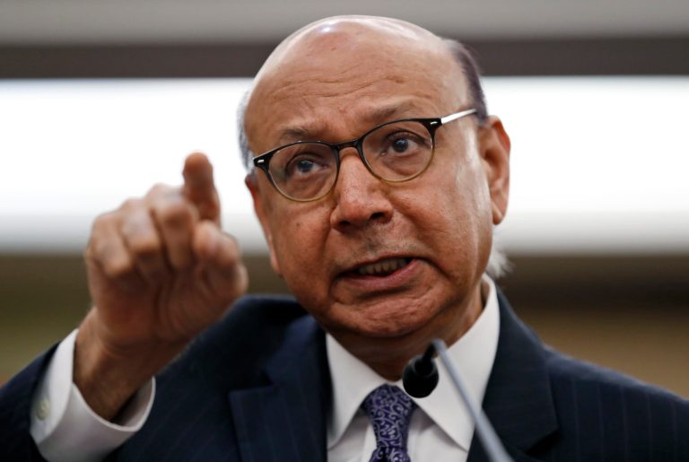 Khizr Khan, a Pakistani-American whose Army son was killed serving in the Iraq War, urged those who oppose President Trump and the administration's policies to protest peacefully (AP Photo/Alex Brandon)