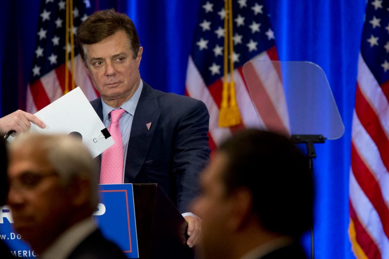 Manafort is being probed as part of congressional and FBI investigations into the Trump camp's ties to Russia.