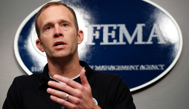 FEMA Administrator Brock Long hit out at criticism of the administration's handling of the crisis in Puerto Rico following Hurricane Maria. (AP Photo/Jacquelyn Martin, File)