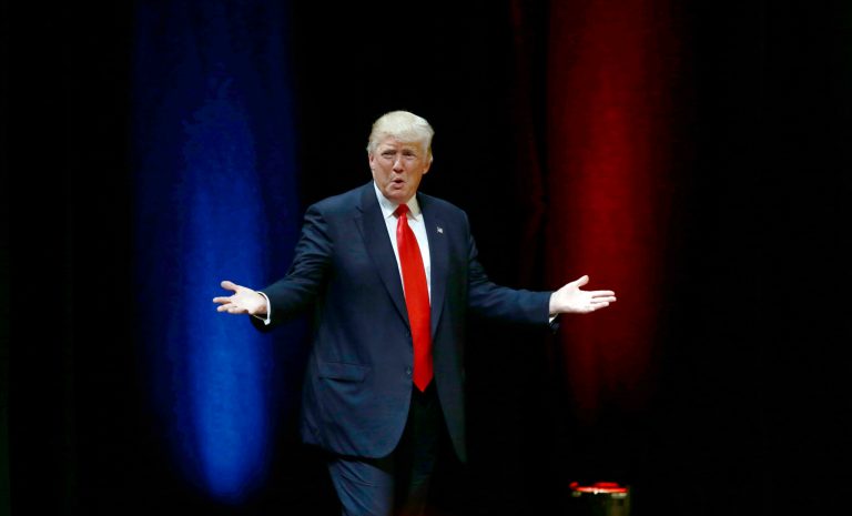 Donald Trump attempted to shift attention away from his failed Atlantic City casinos to the Democratic policies he claims have decimated the once-bustling gambling hub. (AP Photo/Gerry Broome)