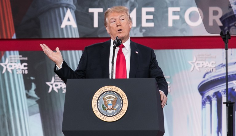 Attendees of the Conservative Political Action Conference voiced their overwhelming support for President Trump, who drew a record number of attendees on Friday when he appeared before the conference for the second time since taking office. (Graeme Jennings / Washington Examiner)