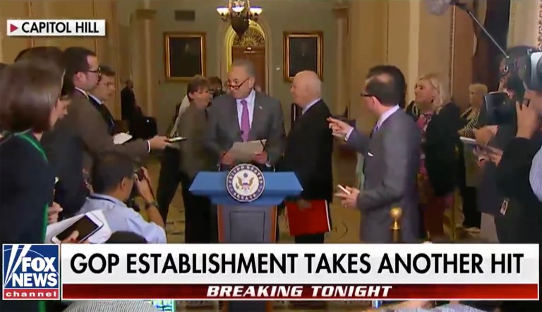 House Minority Leader Chuck Schumer, D-N.Y., had on a big smile Tuesday after a reporter asked him, 