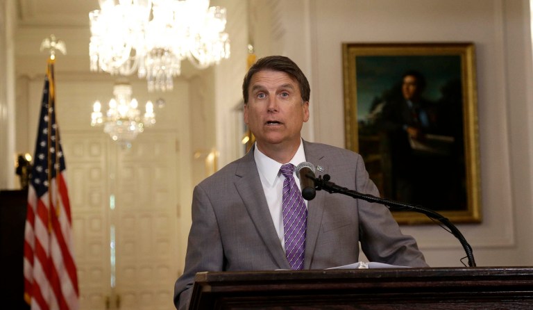 After Cooper's upset win over Gov. Pat McCrory, above, Republicans are clearly bitter. (AP Photo/Gerry Broome)