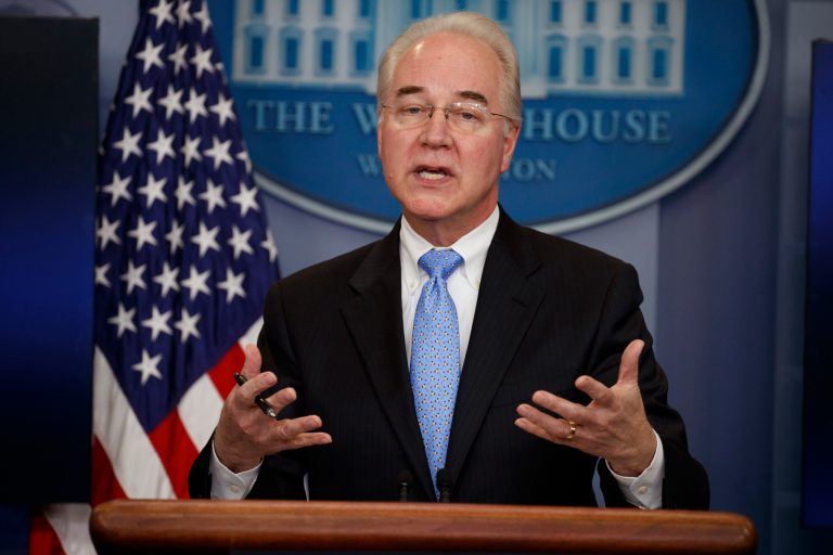 Health and Human Services Secretary Tom Price declared a public health emergency in the state of Texas as Hurricane Harvey made landfall on Saturday. (AP Photo/Evan Vucci)