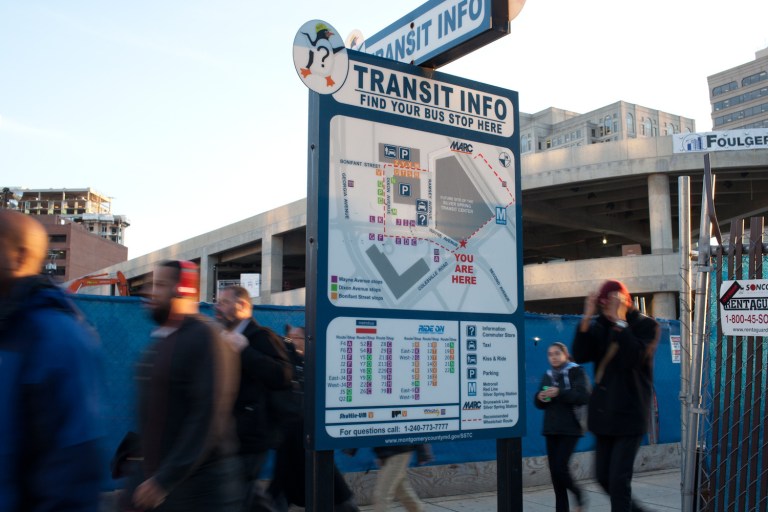 The under-construction Silver Spring Transit Center in Montgomery County. (Examiner file photo)