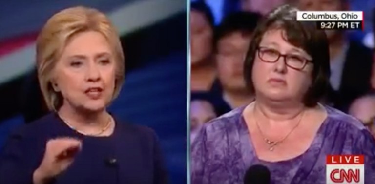 Woman to Hillary: ‘I Would Like to Vote Democratic, But it Has Cost Me a Lot of Money’