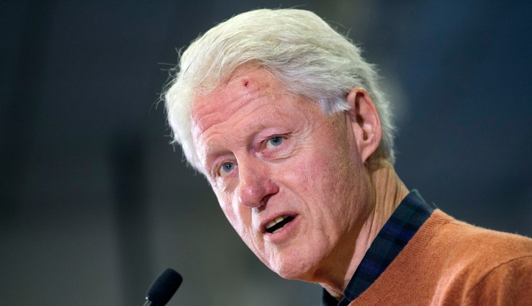 At an event marking the 25th anniversary of his election on Monday, former President Bill Clinton told an audience at Georgetown University that while some politicians may be able to win elections by dividing the American people, it's an ineffective long-term strategy. (AP Photo/John Minchillo)
