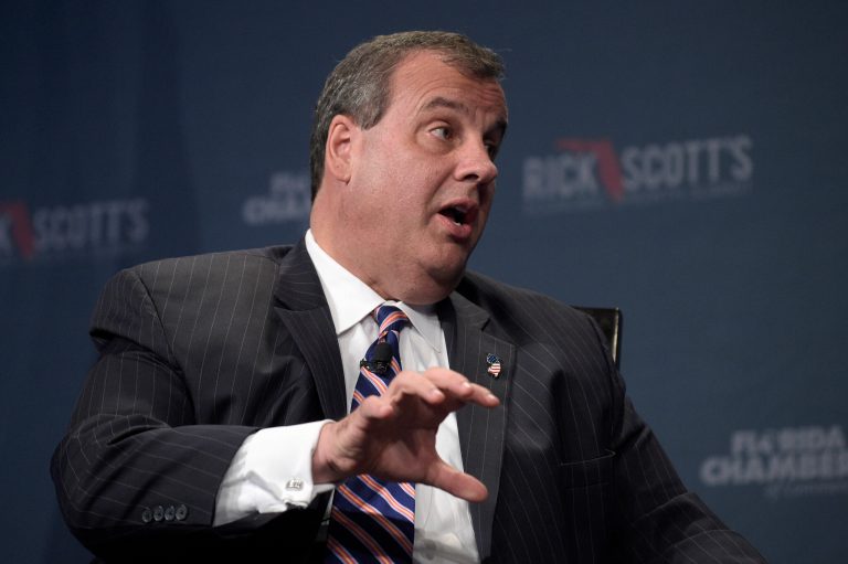 New Jersey Gov. Chris Christie answers a question during Rick Scott's Economic Growth Summit in Lake Buena Vista, Fla., Tuesday, June 2, 2015. (AP Photo/Phelan M. Ebenhack)