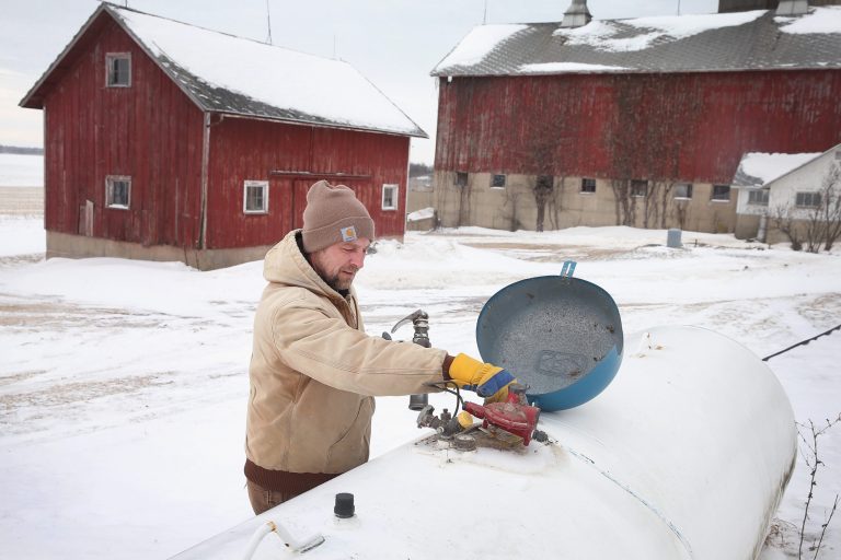 In January, a shortage of propane in the Midwest caused prices to surge upwards to near $5 a gallon in some markets. Propane prices this winter are projected to fall 27 percent. (Getty/Scott Olson)