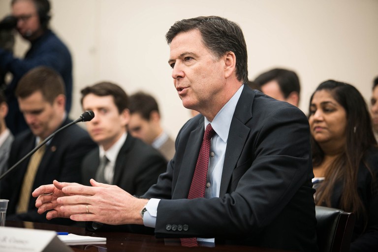 Comey's firing by President Trump on May 9 has suddenly rehabilitated him in Democrats' eyes. (Graeme Jennings/Examiner)