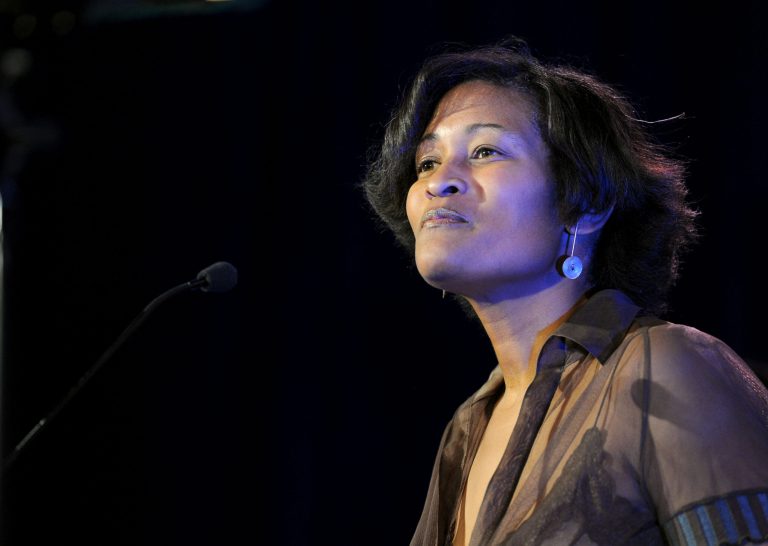 Cheryl Mills speaks onstage at the Cinema For Peace event benefitting J/P Haitian Relief Organization in Los Angeles held at Montage Hotel on January 14, 2012 in Los Angeles, Calif. (Photo by Michael Buckner/Getty Images For J/P Haitian Relief Organization and Cinema For Peace)