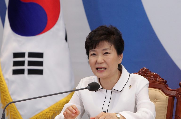 On March 24, 2014, President Park Geunhye became the first South Korean leader to make reunification a priority.Â (Photo by Chung Sung-Jun/Getty Images)