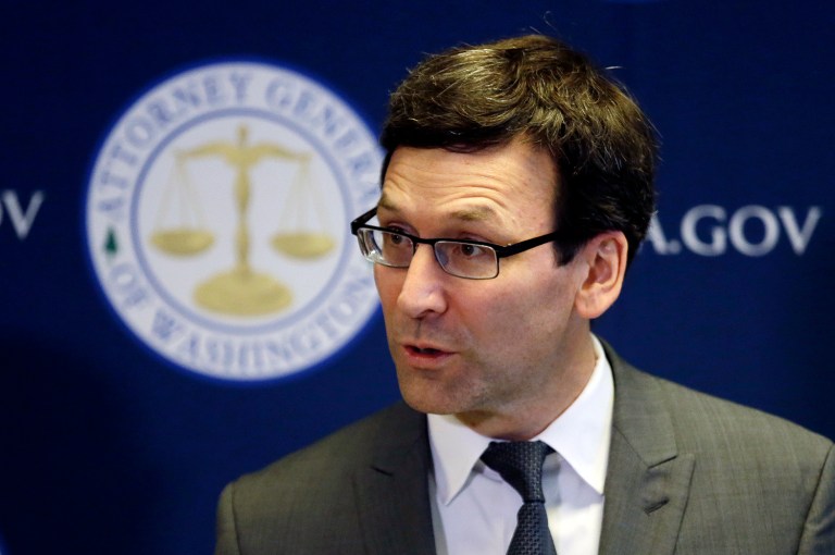Attorney General Bob Ferguson filed the complaint on Monday, and argued that the president's new executive order is illegal and unconstitutional. (AP Photo/Elaine Thompson)