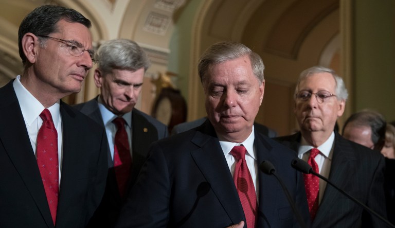 After failing in their last push to repeal and replace Obamacare, Republican senators are weighing their options to eliminate the policy's individual mandate. Experts disagree whether the mandate is effective at encouraging enrollees to sign up for health insurance coverage. (AP Photo/J. Scott Applewhite)
