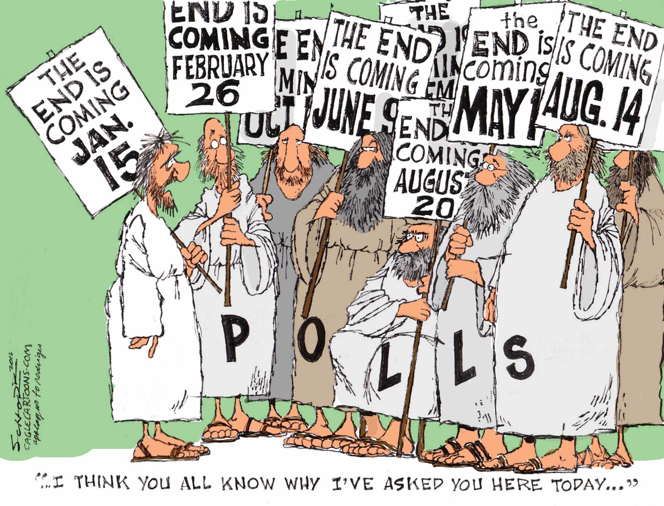 Editorial cartoon: Poller opposites