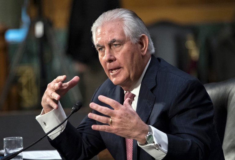 Former Exxon Mobil CEO Rex Tillerson was confirmed by the Senate to lead the State Department on Wednesday. (AP Photo/J. Scott Applewhite)