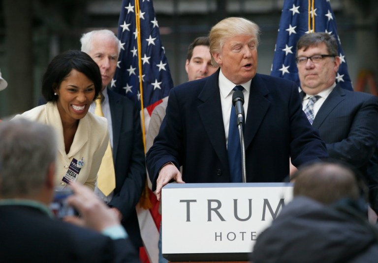 Donald Trump narrowly loses to Hillary Clinton in Utah, 38-36 percent. He loses worse to Bernie Sanders, 48-37 percent. (AP Photo)