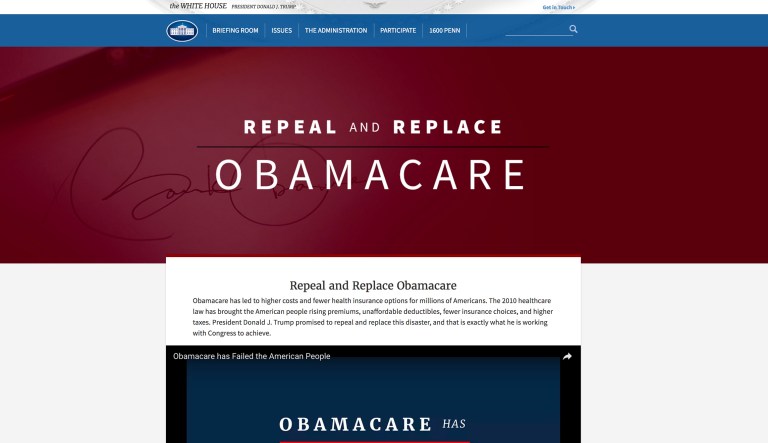 The new site features a video listing four ways Obamacare has failed the American people. (whitehouse.gov)