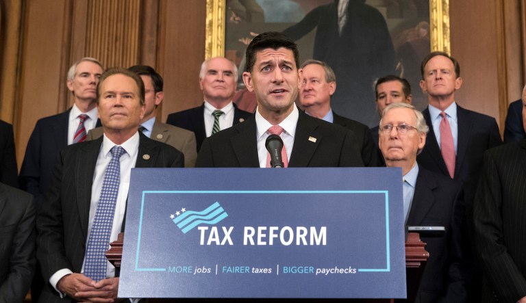 Speaker of the House Paul Ryan, R-Wis., and congressional Republicans are working with President Trump on a far-reaching plan they say would simplify the tax system and nearly double the standard deduction used by most Americans. (AP Photo/J. Scott Applewhite)