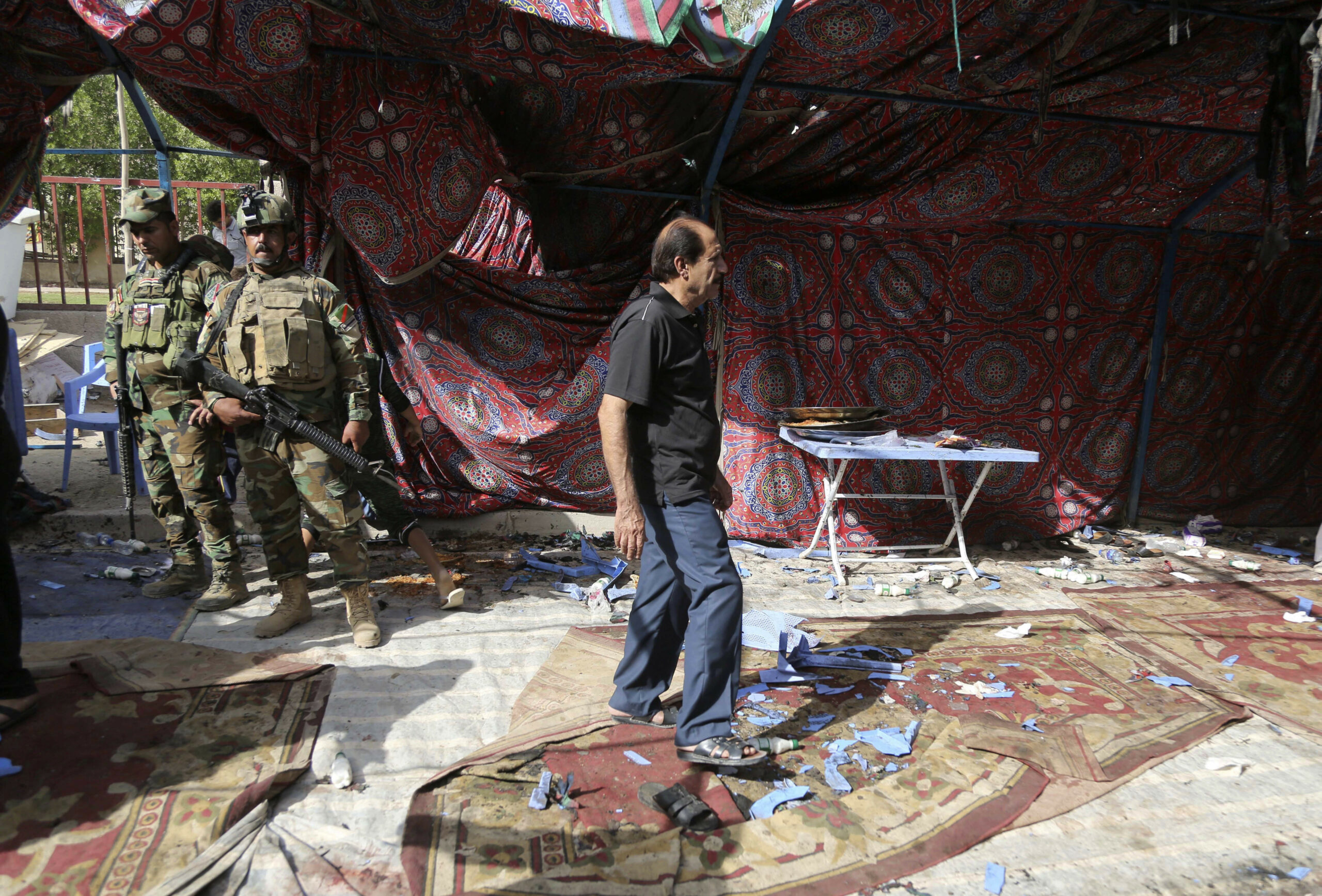 Baghdad: ISIS suicide bomber strikes funeral tent, killing 35 and wounding more than 60