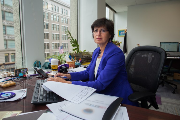 POGO is one of the nation's most prominent federal-government watchdog groups. Executive Director Danielle Brian is pictured here in her office in Washington. (Photo: Graeme Jennings/Washington Examiner)