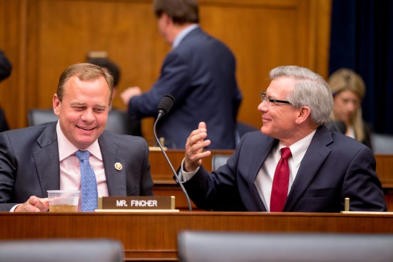Rep. Stephen Fincher, R-Tenn., left,Â raised almost all of his money from corporate PACs, and more money from DC-area lobbyist-types. (AP Photo/Andrew Harnik)