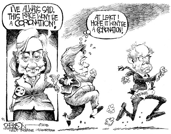 Editorial cartoon: This race won’t be a coronation