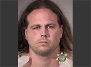 Jeremy Joseph Christian allegedly got into an altercation with a woman at another light rail station less than 24 hours before the main attack. (Multnomah County Sheriff's Office via AP)