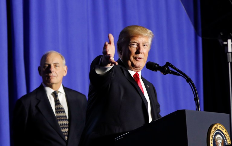 President Trump imposed a new federal policy on Wednesday that could lead to the stripping of federal funds to state and local jurisdictions that refuse to comply with federal immigration laws, known broadly as 