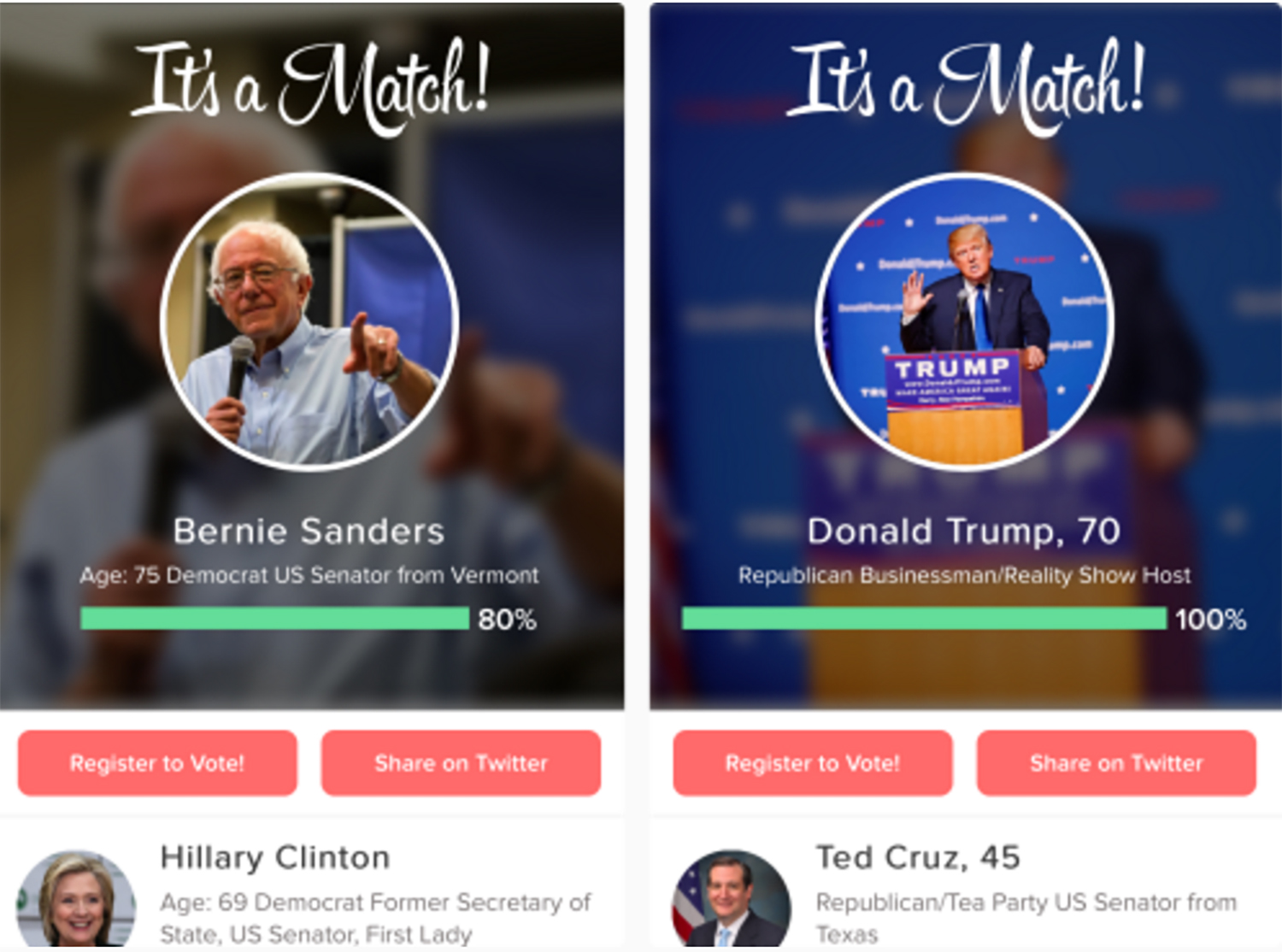 Tinder has the presidential hook-up