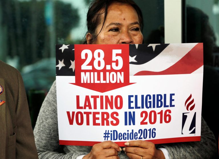 Latinos lean leftward on aissues such as the minimum wage, healthcare and national security. (AP Photo/Lynne Sladky)