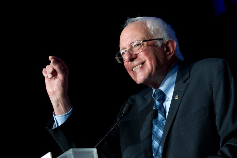 Democratic presidential candidate Sen. Bernie Sanders, I-Vt. speaks during an eventÂ in Washington. ( AP Photo/Jose Luis Magana)