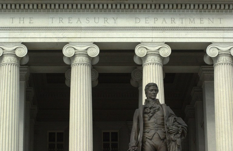 The federal government is on pace to run a $616 billion deficit for 2016, the Treasury projected. (Ken Cedeno/Bloomberg News, File)