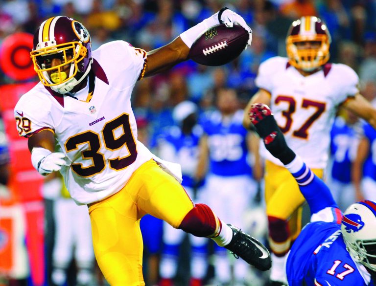 Bill Wippert/AP
Washington Redskins cornerback Richard Crawford had an interception against the Buffalo Bills last week.