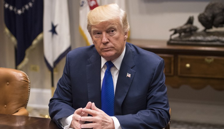 Republicans are hopeful the passage of a tax reform bill Tuesday will boost President Trump's approval ratings and create a more favorable climate in 2018, making it an election year about jobs and growth rather than tweets and the Russia investigation. (Kevin Dietsch/Pool via Bloomberg)