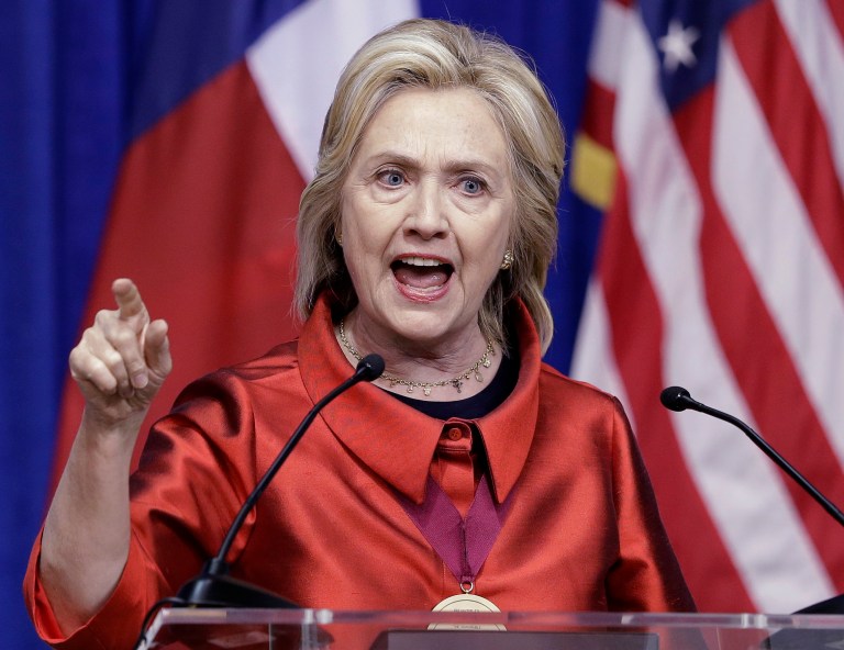 Hillary Clinton used a speech at Texas Southern University to criticize voting restrictions and urge states to adopt a national standard of no fewer than 20 days of early in-person voting. (AP Photo)