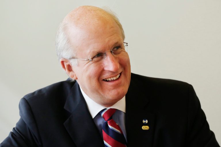 David Walker, former comptroller general of the United States, gives an interview on Aug. 6 in New York. (AP Photo/Mark Lennihan)