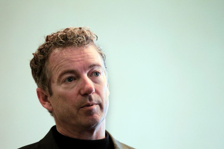 Sen. Rand Paul, R-Ky., listens to a question at the Epoch Restaurant in Exeter, N.H., Saturday, March 21, 2015. (AP Photo/Cheryl Senter)