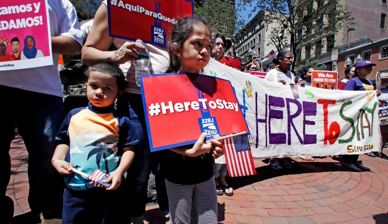 The Department of Homeland Security granted temporary protected status to Salvadorans following two earthquakes that devastated the Central American country in 2001. (AP Photo/Charles Krupa)