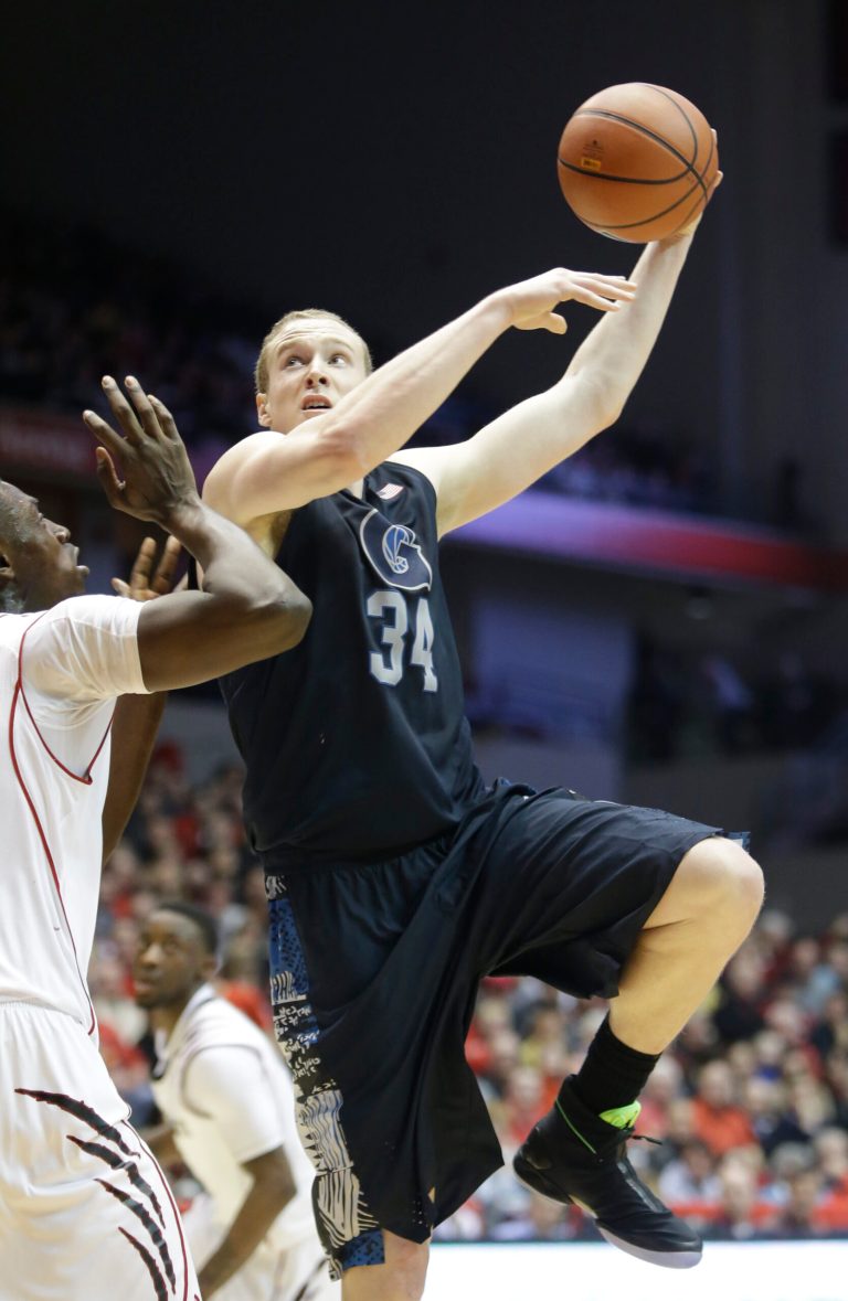 Al Behrman/AP
Georgetown forward Nate Lubick tallied six points, seven rebounds and four assists in the Hoyas' 62-55 win over Cincinnati.
